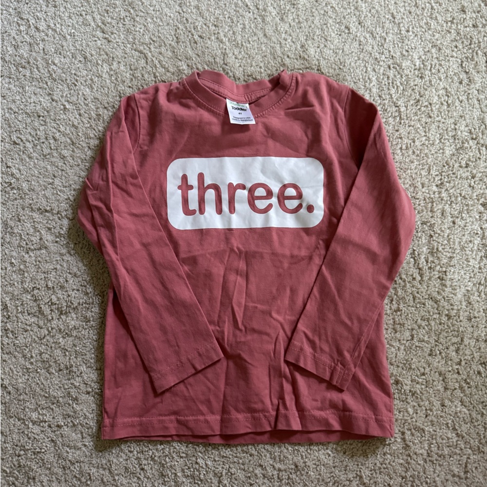 Kids Pink Three Long Sleeve